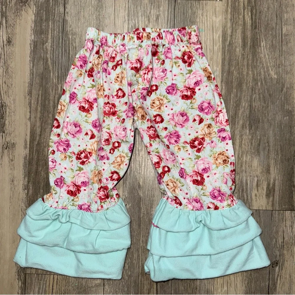 ☀️6/$20☀️ Floral Ruffle Kids Pants